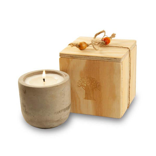 Candle In Raw Cement Holder – 350ml